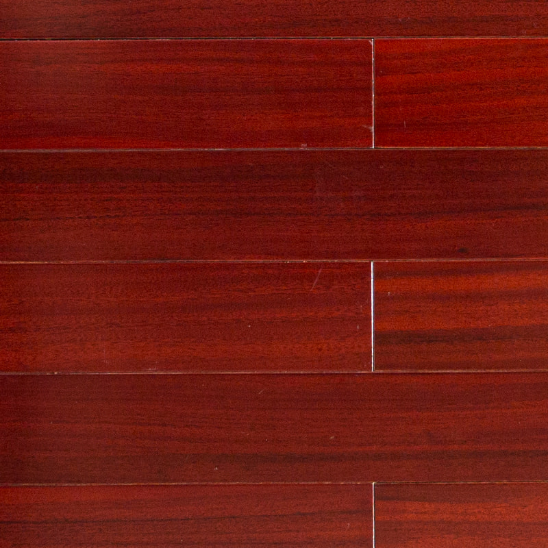 Padauk Djuprödbrun massivt trägolv